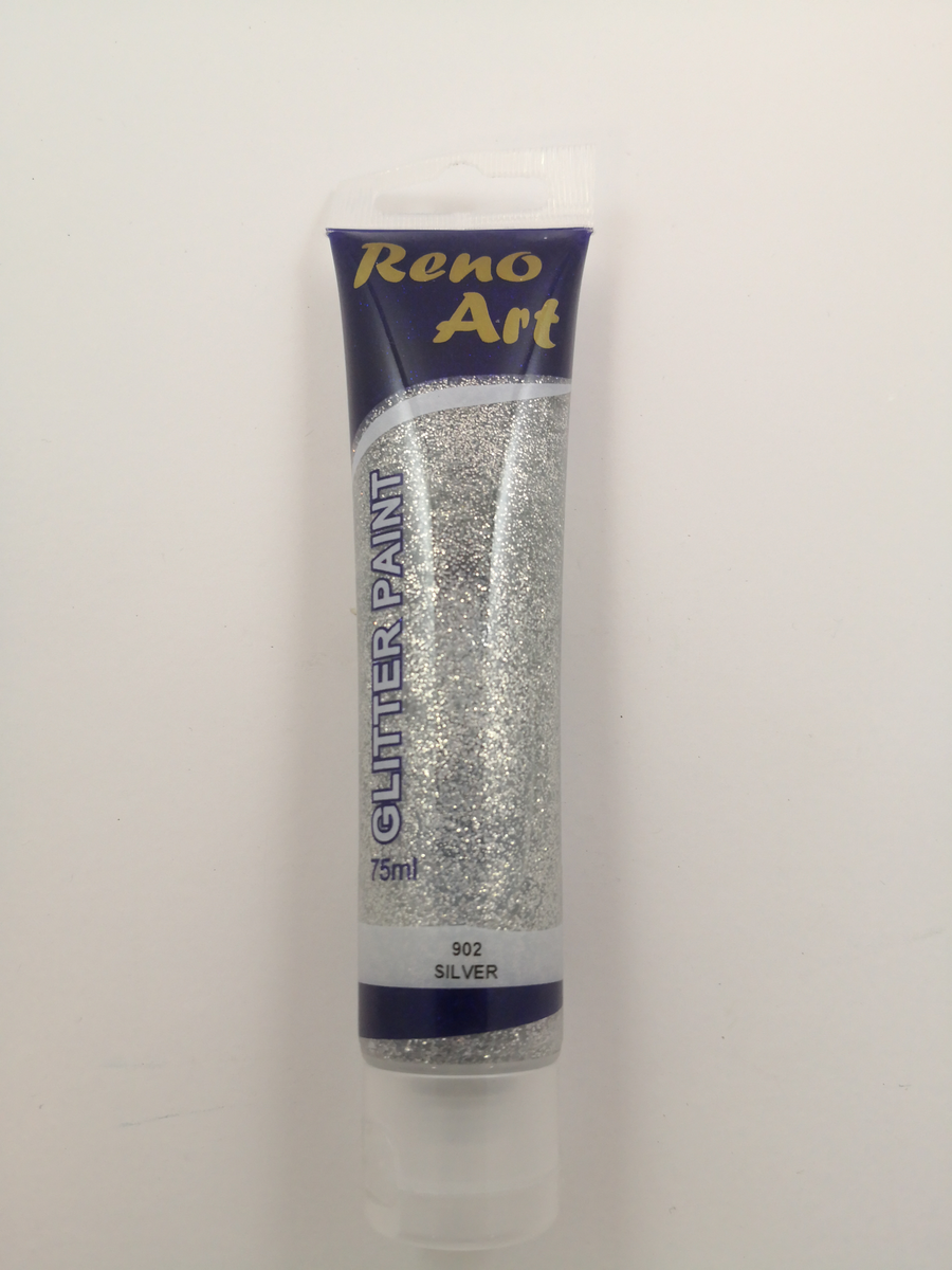 902 Reno Art Acrylic Glitter Paint (75ml) Silver Bonanza Variety
