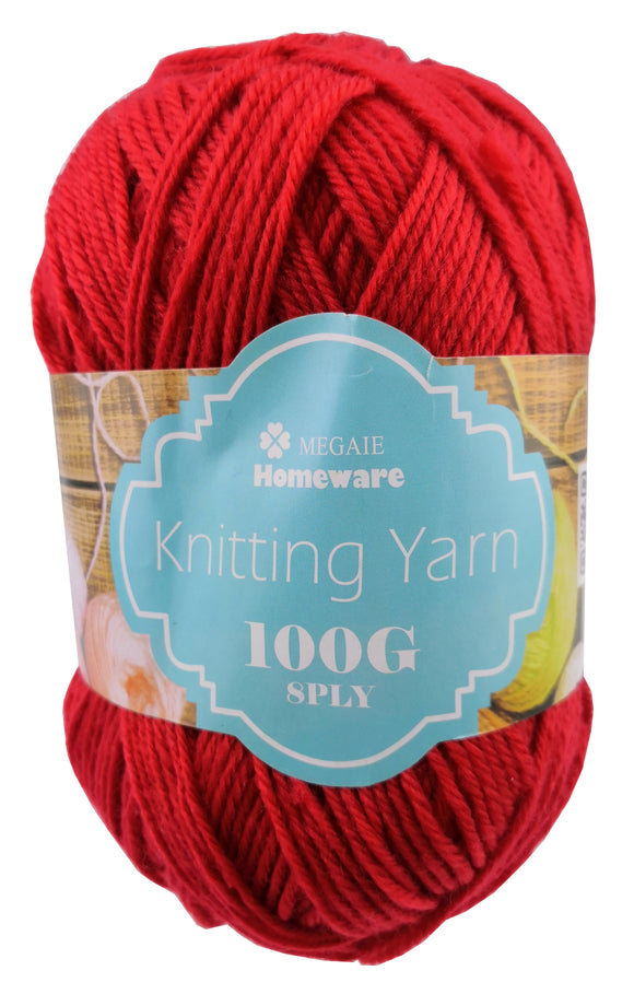 #01 Knitting Yarn (100g) - Red