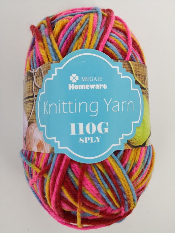 #S36 Knitting Yarn (110g) - Multi Bright Colours