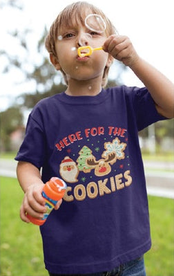 Kids Christmas T-Shirt (Here For The Cookies)