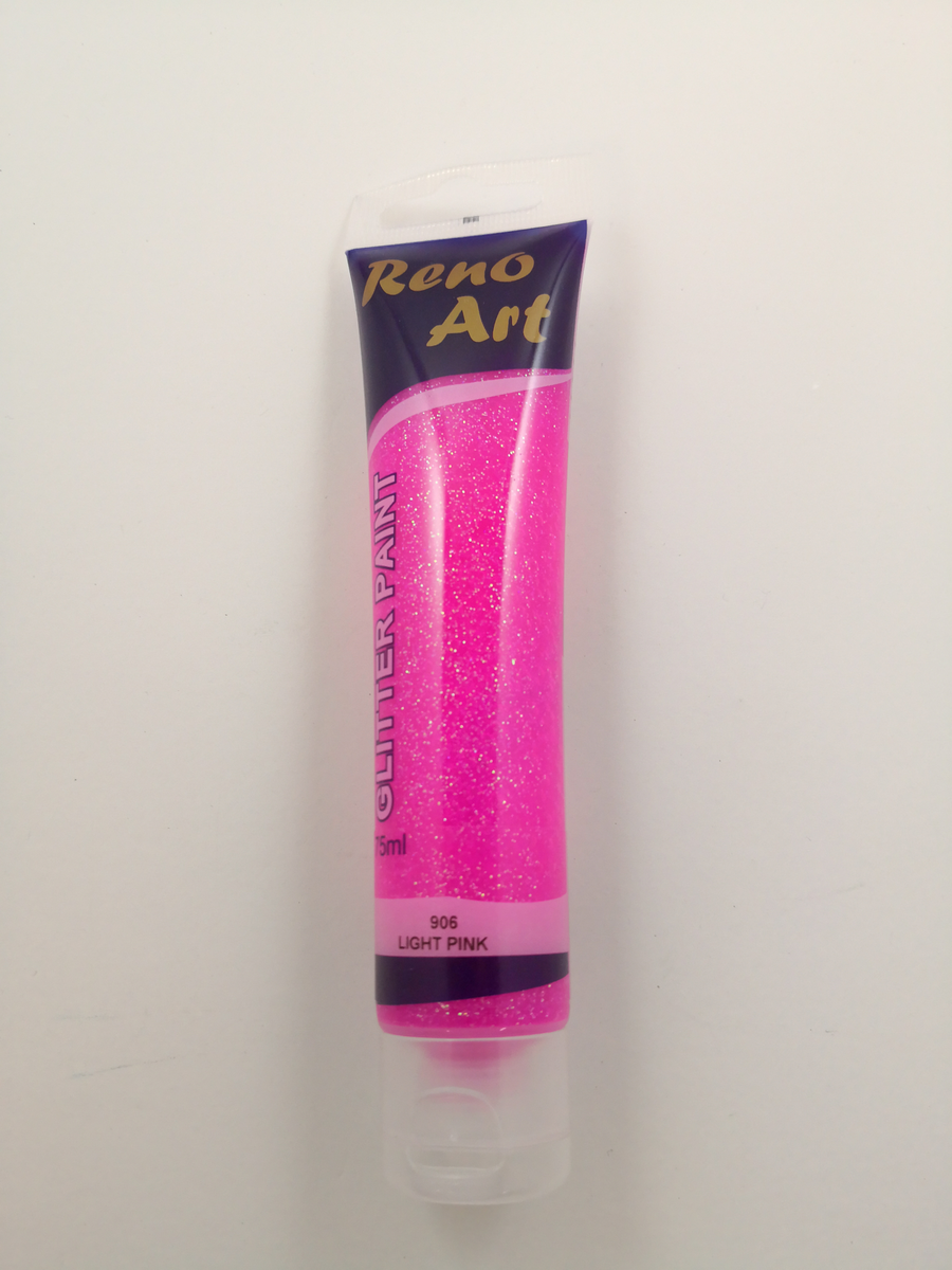 906 Reno Art Acrylic Glitter Paint (75ml) Light Pink Bonanza Variety