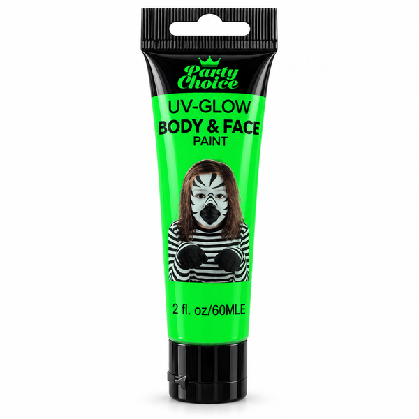 UV Glow Green body and face paint, 60ml tube