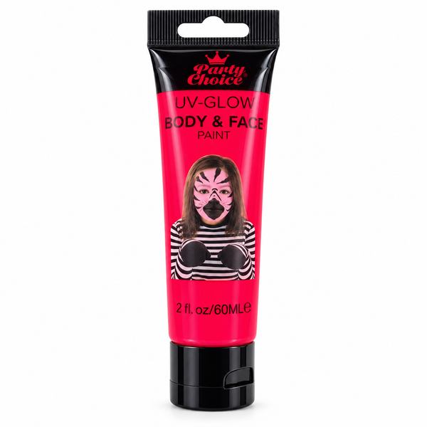UV Glow Pink body and face paint, 60ml tube