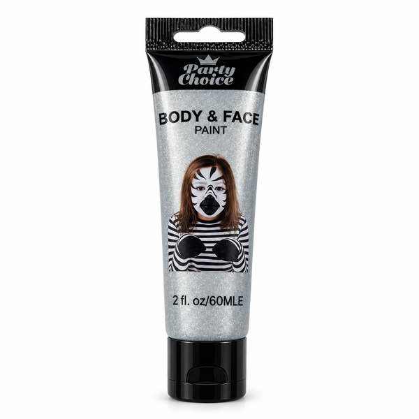 Silver body and face paint, 60ml tube