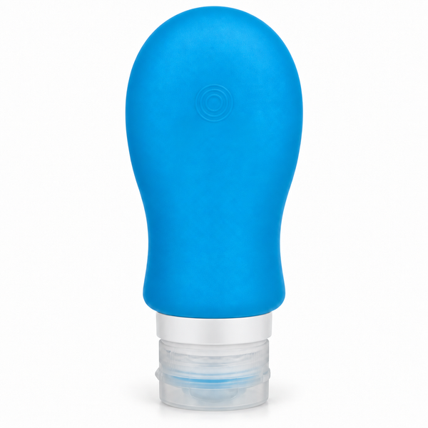 90 ml silicone travel lotion bottle in blue