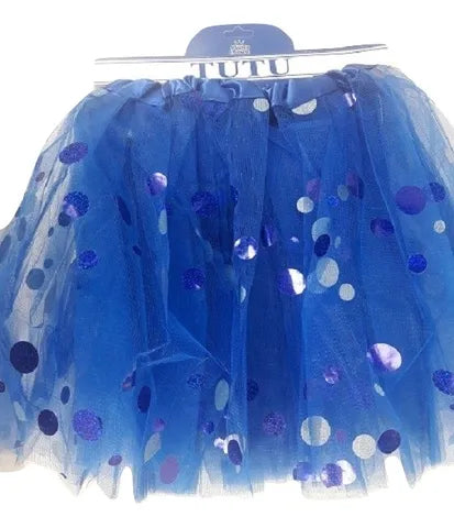 Adult Tutu With Reflective Polka Dots (L:40cm) - Blue