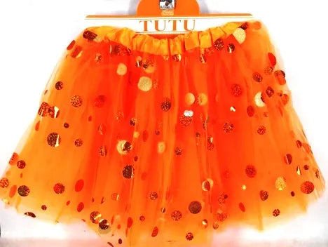 Adult Tutu With Reflective Polka Dots (L:40cm) - Orange
