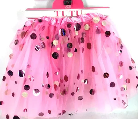 Adult Tutu With Reflective Polka Dots (L:40cm) - Pink
