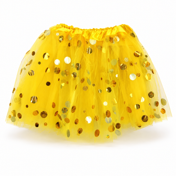 Adult Tutu With Reflective Polka Dots (L:40cm) - Yellow