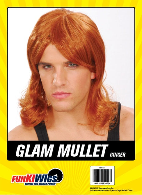 Glam Mullet Ginger adult wig