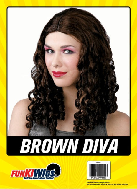 Brown Diva adult wig