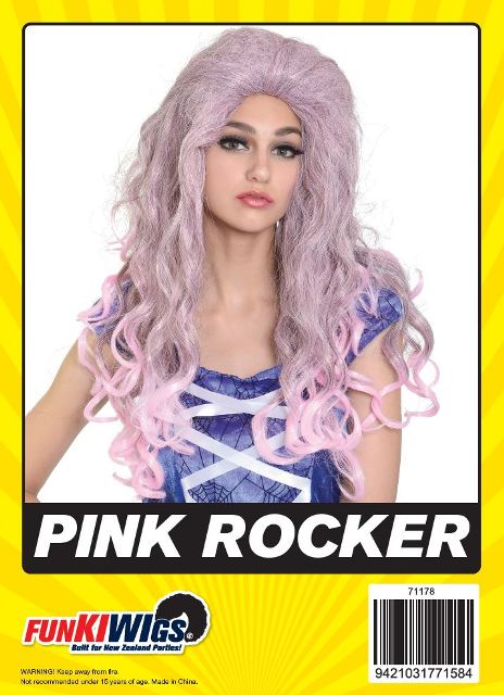 Pink Rocker adult wig
