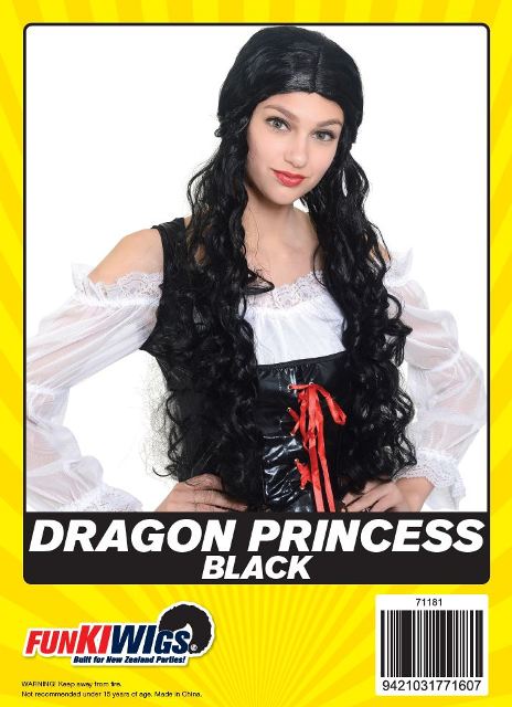 Dragon Princess Black adult wig