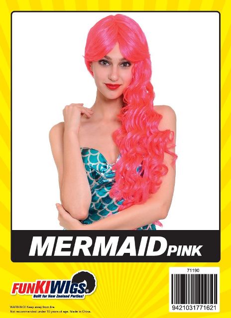 Mermaid Pink adult wig