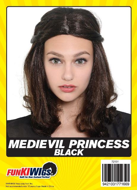 Medievil Princess Black adult wig