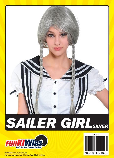Sailer Girl Silver adult wig