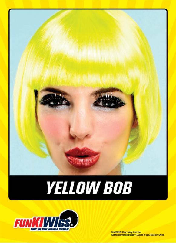 Yellow Bob adult wig
