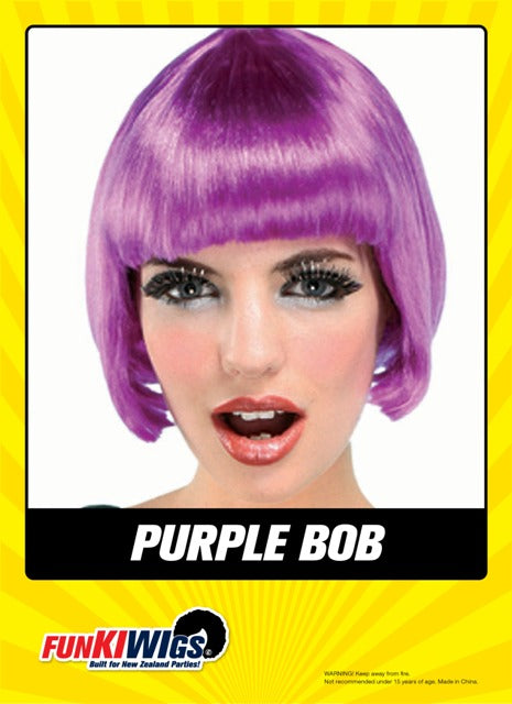 Purple Bob adult wig