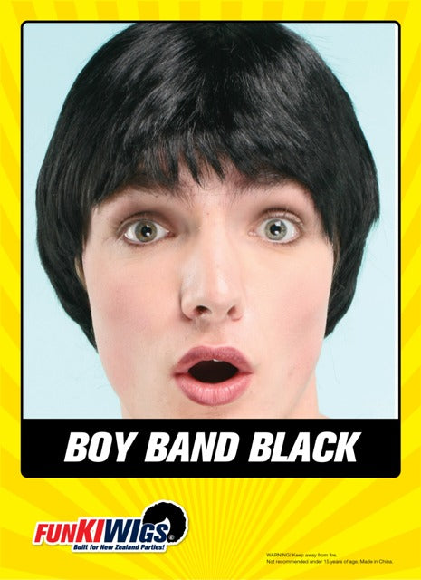 Boy Band Black adult wig