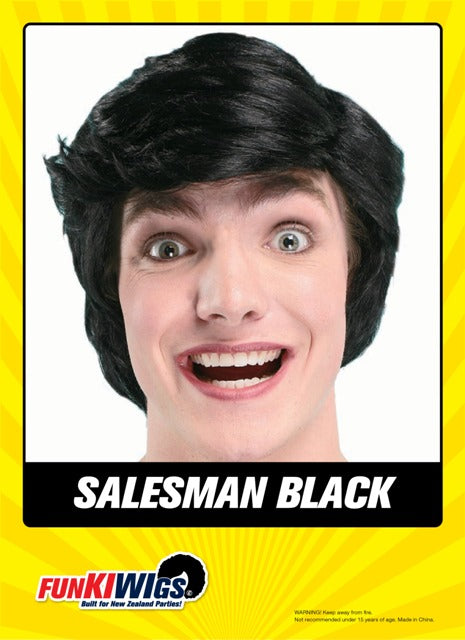 Salesman Black adult wig