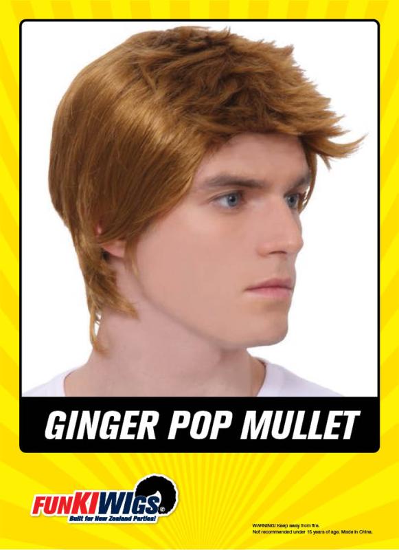 Ginger Pop Mullet adult wig