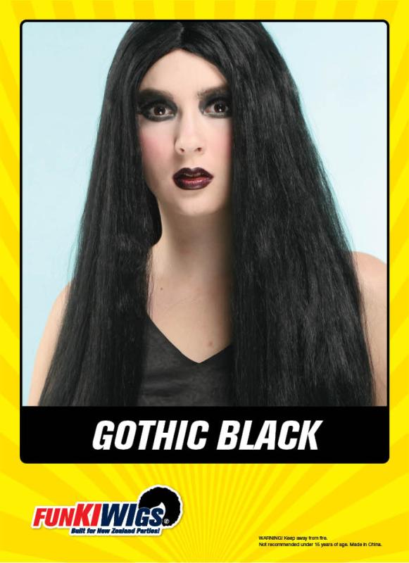 Gothic Black adult wig