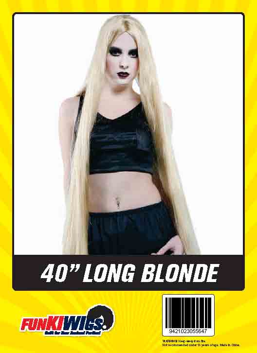 40-inch Long Blonde adult wig