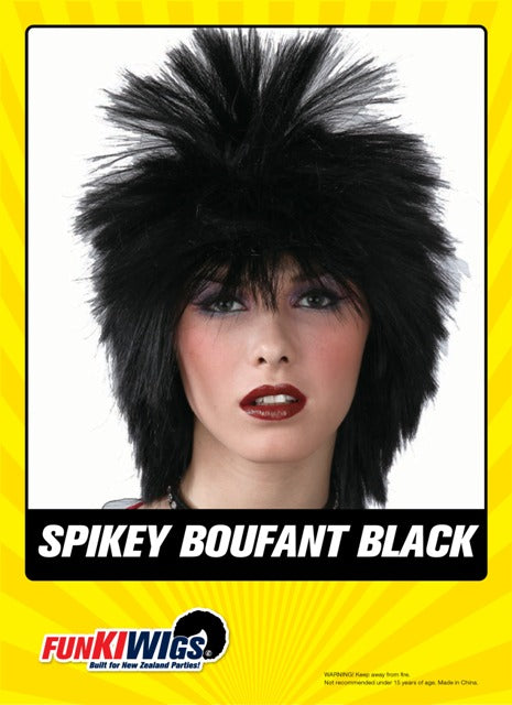 Spikey Bouffant Black adult wig
