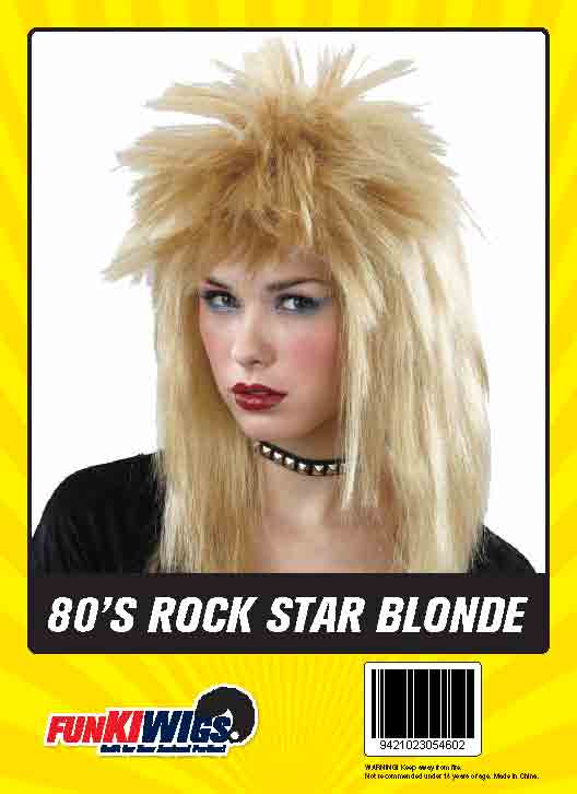 80's Rock Star Blonde adult wig