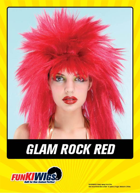 Glam Rock Red adult wig