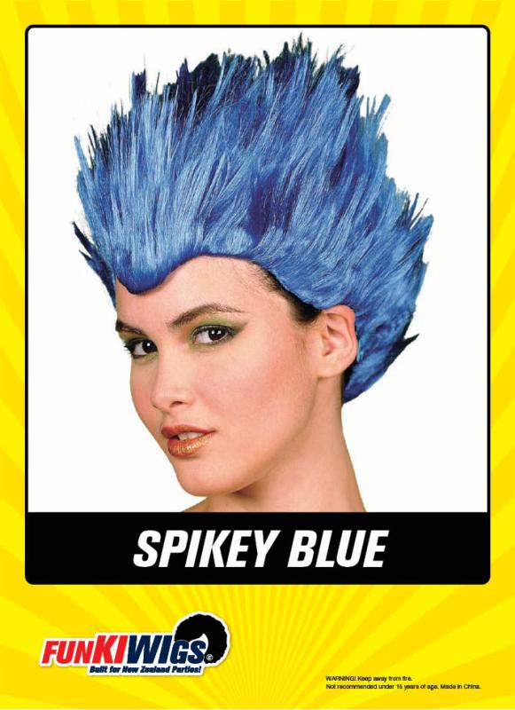 Spikey Blue adult wig