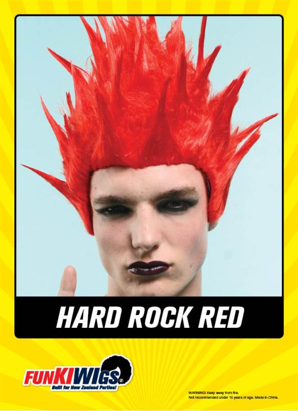 Hard Rock Red adult wig