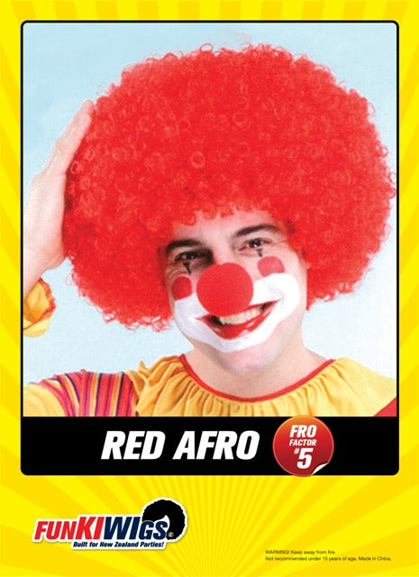 Red Afro adult wig