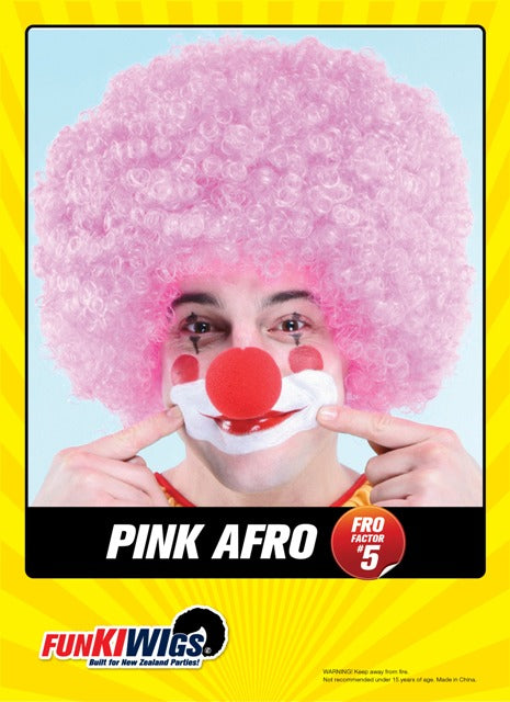 Pink Afro adult wig
