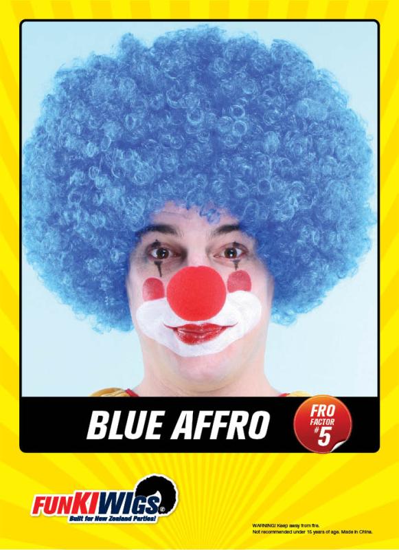 Blue Affro adult wig