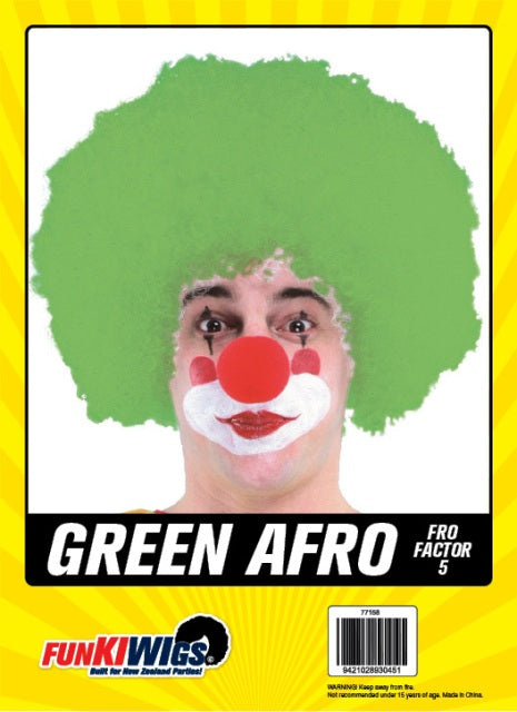 Green Affro adult wig