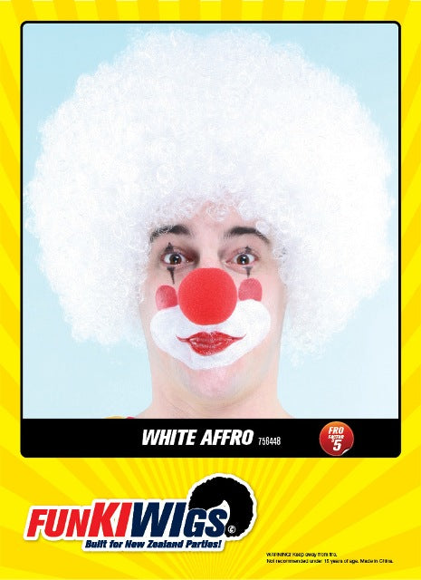 White Affro adult wig