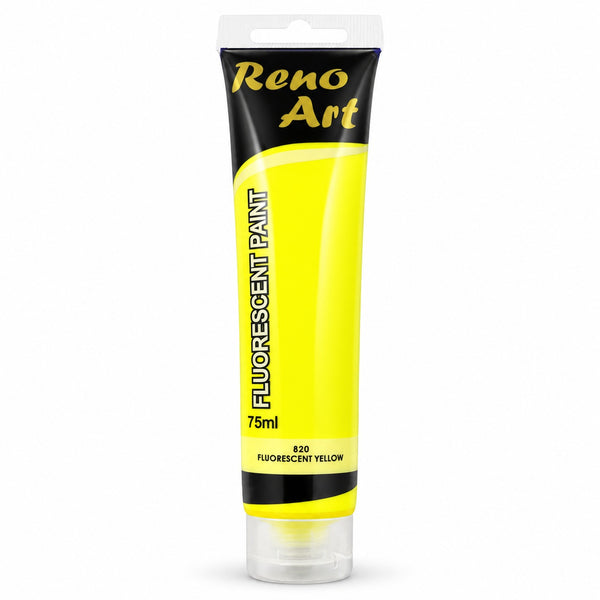 #820 Reno Art Acrylic Paint (75ml) - Fluorescent Yellow