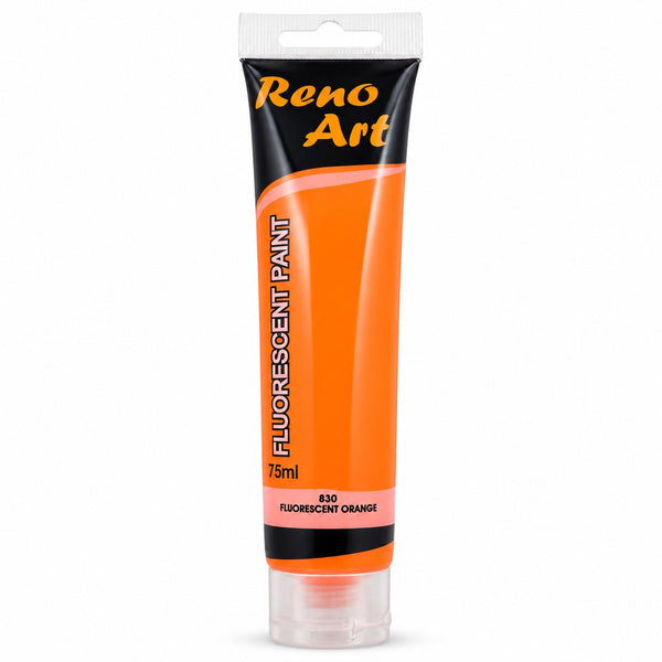 #830 Reno Art Acrylic Paint (75ml) - Fluorescent Orange
