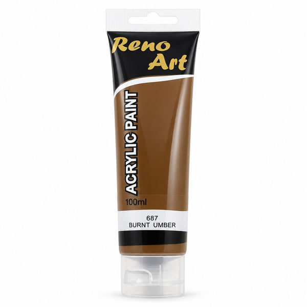 #687 Reno Art Acrylic Paint (100ml) - Burnt Umber