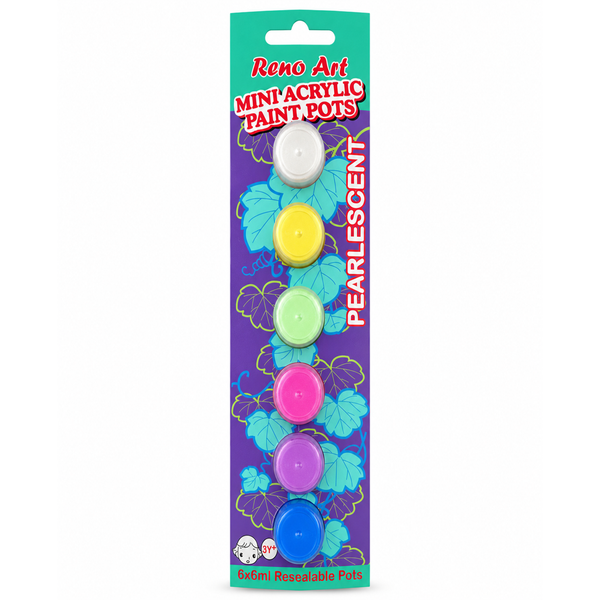 Mini Acrylic Paint Pots (6ml) 6PK - Pearlescent — APL-0606S