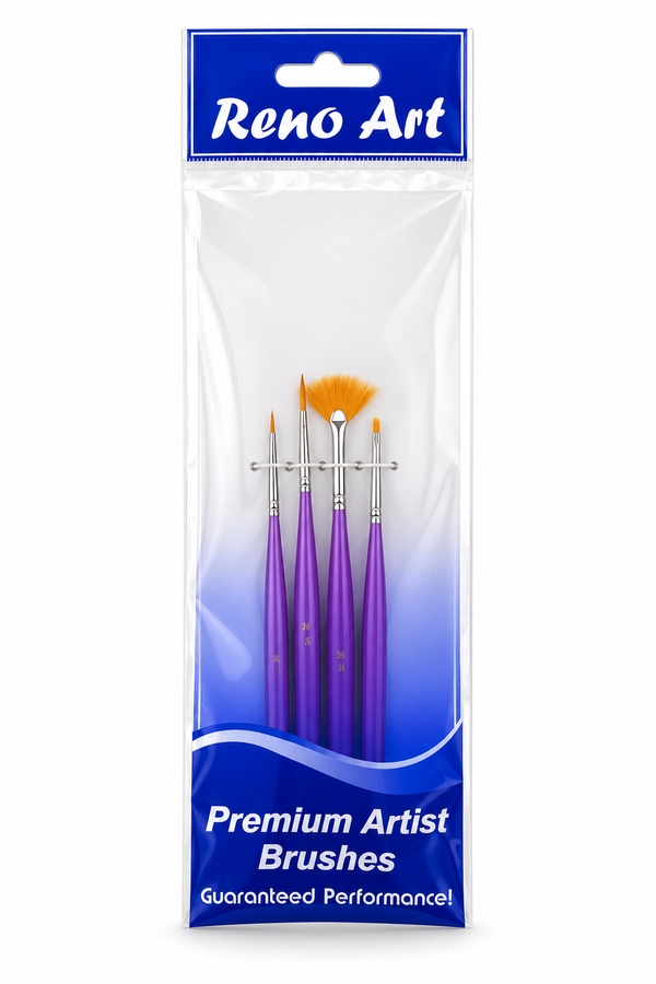 Reno Art Premium Detailing Brush Set - 4 Piece (BS-109-4)
