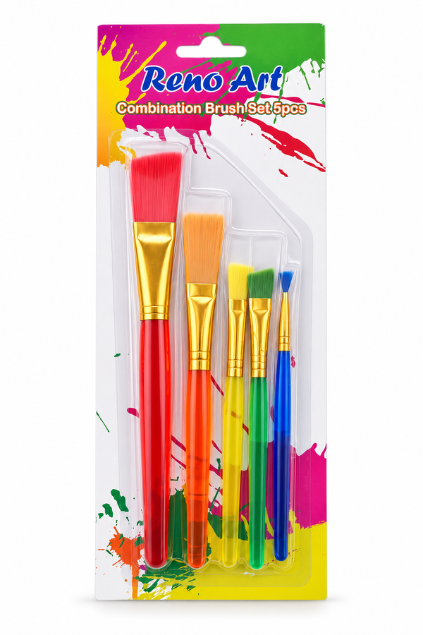 Reno Art Colourful Combination Brush Set - 5 Piece (BS-5C)