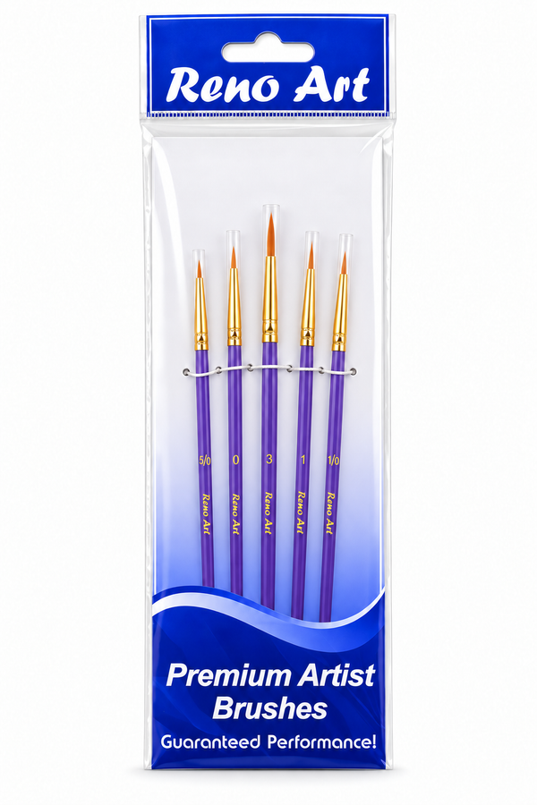 Reno Art Fine Detail Synthetic Brush Set - 5 Piece (BS-711-5)