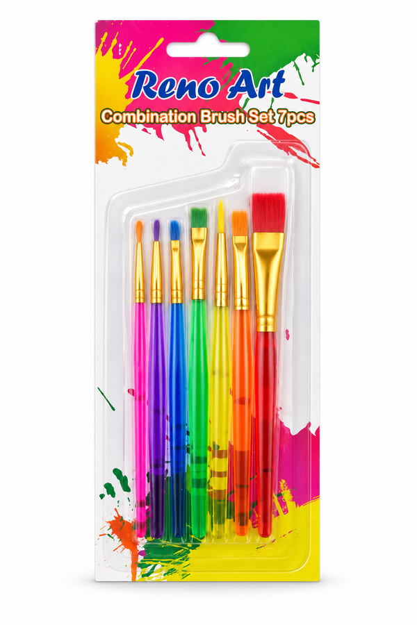 Reno Art Colourful Combination Brush Set - 7 Piece (BS-7C)