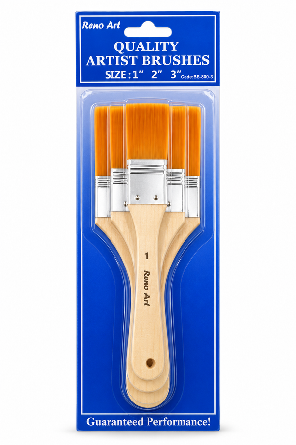 Reno Art Wide Synthetic Brush Set - 3 Piece (BS-800-3)