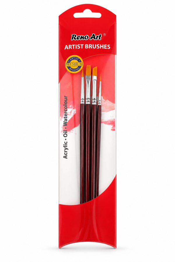 Reno Art Nylon Artist Brush Set - 4 Piece (BS 501-4)