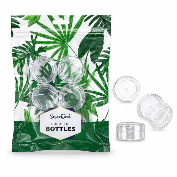 Clear Round Travel Containers – 6 Pack