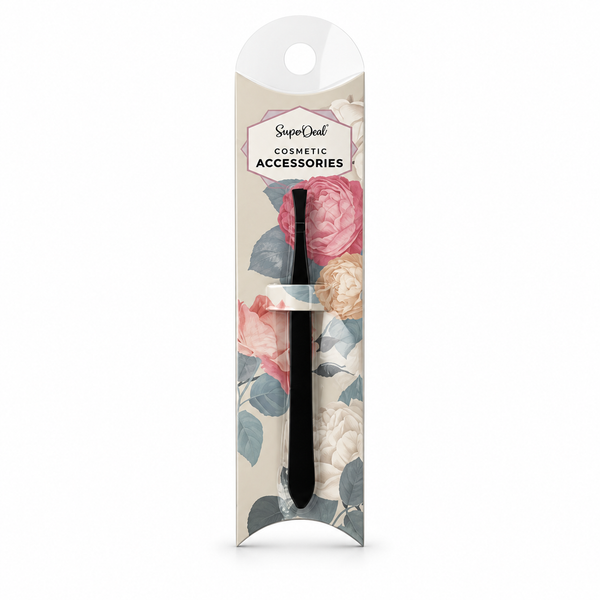 SuperDeal Matte Black Slanted-Tip Tweezers