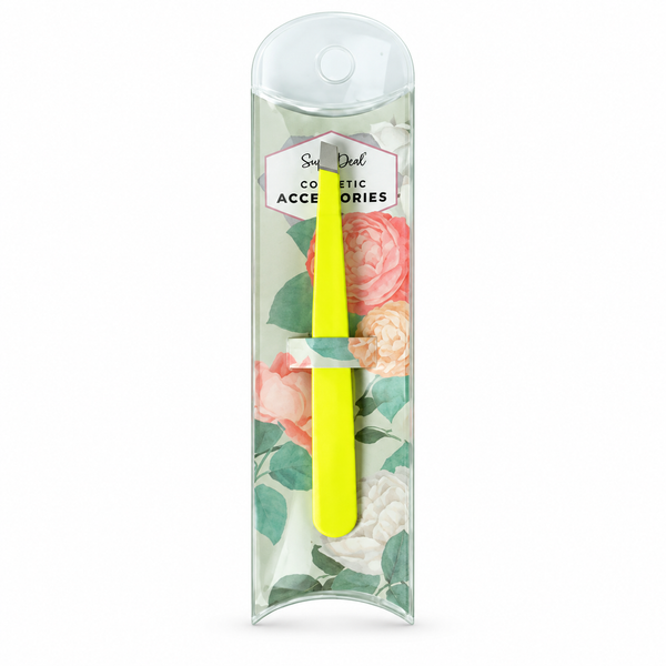 SuperDeal Neon Slanted-Tip Tweezers – Yellow